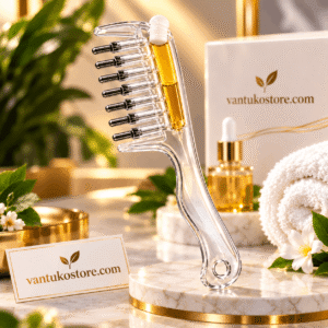 Refillable Scalp Oil Applicator Comb – 6 Roller-Ball Hair Oil & Serum Dispenser
